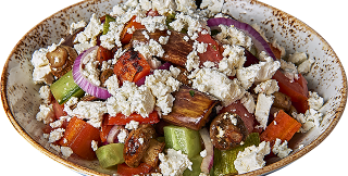 Country salad with roasted vegetables